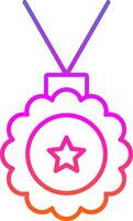 Medallion Line Gradient Icon vector