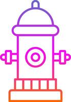 Fire Hydrant Line Gradient Icon vector