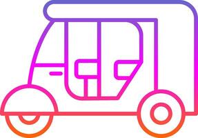 Rickshaw Line Gradient Icon vector