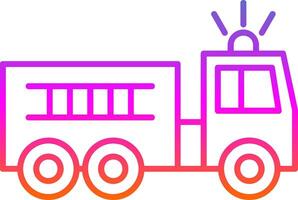 Fire Truck Line Gradient Icon vector