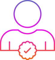 Verified User Line Gradient Icon vector