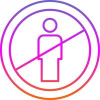 No Entry Line Gradient Icon vector