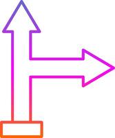 Go Right Line Gradient Icon vector