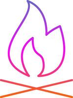 Fire Line Gradient Icon vector