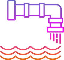 Water Pollution Line Gradient Icon vector