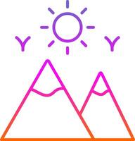 Mountains Line Gradient Icon vector