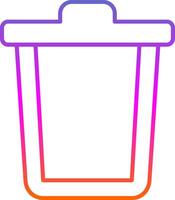 Trash Can Line Gradient Icon vector