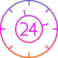 24 Hours Line Gradient Icon vector