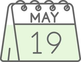 19th of May Green Light Fillay Icon vector