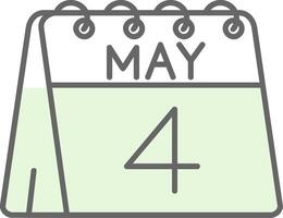 4th of May Green Light Fillay Icon vector