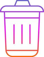 Dustbin Line Gradient Icon vector