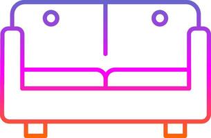 Sofa Bed Line Gradient Icon vector