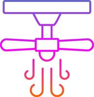 Ceiling Fan Line Gradient Icon vector