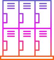 Locker Line Gradient Icon vector