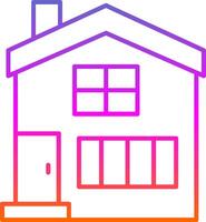 Roof Line Gradient Icon vector