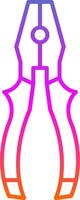 Pliers Line Gradient Icon vector