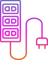 icono de gradiente de línea de cable de extensión vector