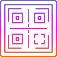 qr línea degradado icono vector