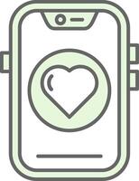 Heart Green Light Fillay Icon vector