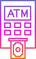 Atm Machine Line Gradient Icon vector