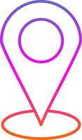 Starred Location Line Gradient Icon vector