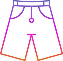 icono de degradado de línea de pantalones cortos vector