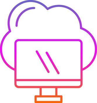 Computing Line Gradient Icon vector