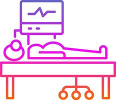 ICU Room Line Gradient Icon vector