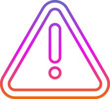 Warning Sign Line Gradient Icon vector