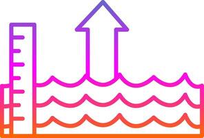 Sea Level Rise Line Gradient Icon vector