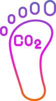 Carbon Footprint Line Gradient Icon vector