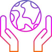 Save the Planet Line Gradient Icon vector