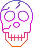 Skull Line Gradient Icon vector