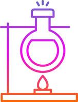 Bunsen Burner Line Gradient Icon vector