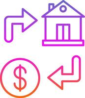 Property Exchange Line Gradient Icon vector