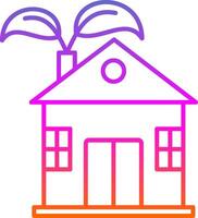 Eco House Line Gradient Icon vector
