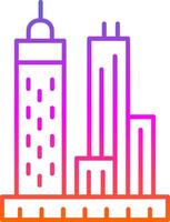 Skyscrapers Line Gradient Icon vector