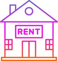 House for Rent Line Gradient Icon vector