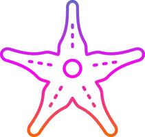 icono de gradiente de línea de estrella de mar vector