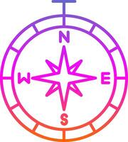 Compass Line Gradient Icon vector