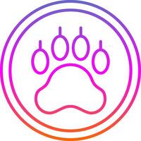 Pawprint Line Gradient Icon vector