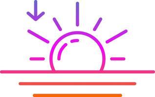 Sunset Line Gradient Icon vector