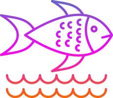 Fish Line Gradient Icon vector