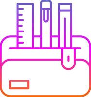 Pencil Case Line Gradient Icon vector