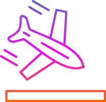 Plane Line Gradient Icon vector