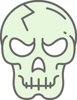 Skull Green Light Fillay Icon vector