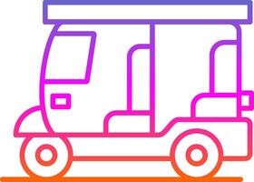 Rickshaw Line Gradient Icon vector