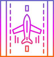 aterrizaje avión línea degradado icono vector