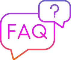 Faq Line Gradient Icon vector