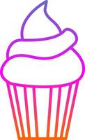 icono de gradiente de línea de cupcake vector